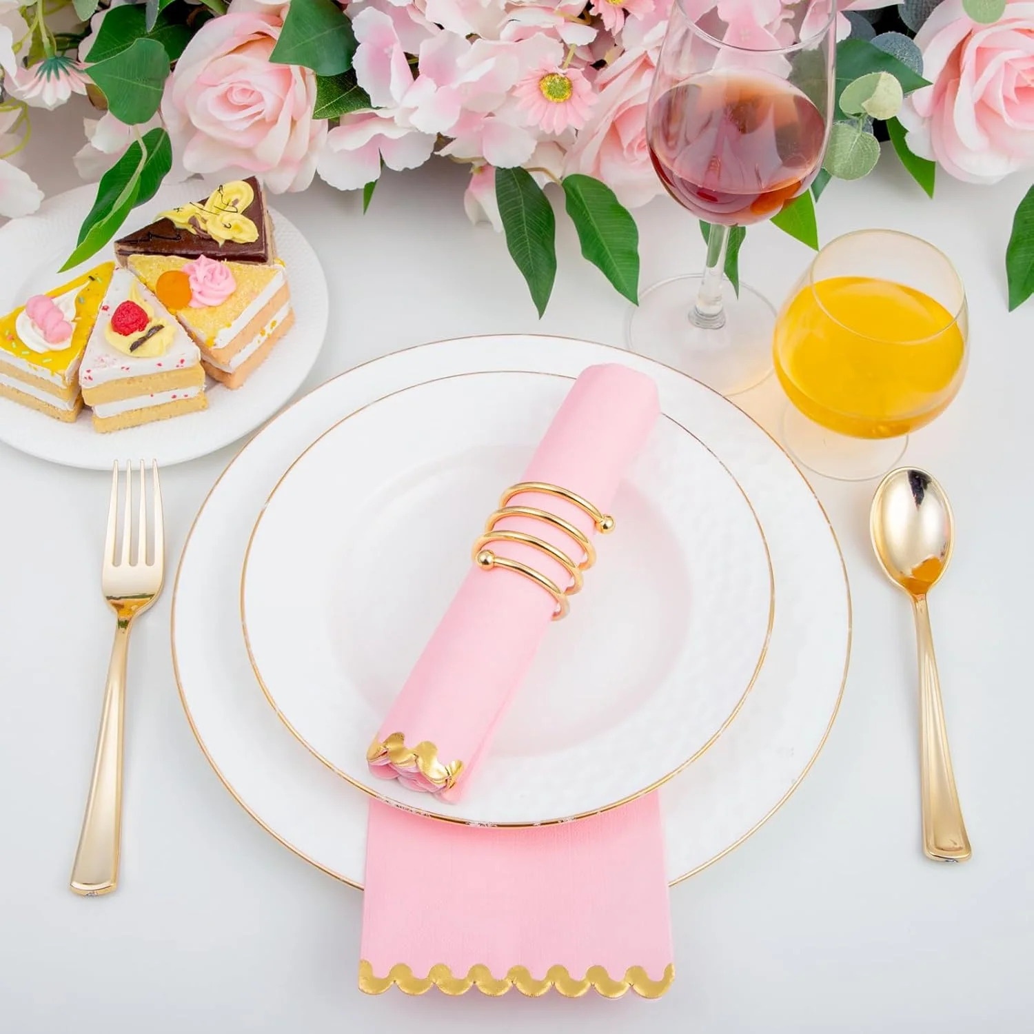 Pink Napkins Disposable-3ply Paper Napkins Rim — view 10