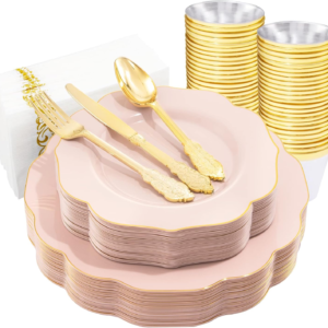 Pink NOCCUR Plates with Disposable Silverware — view 8
