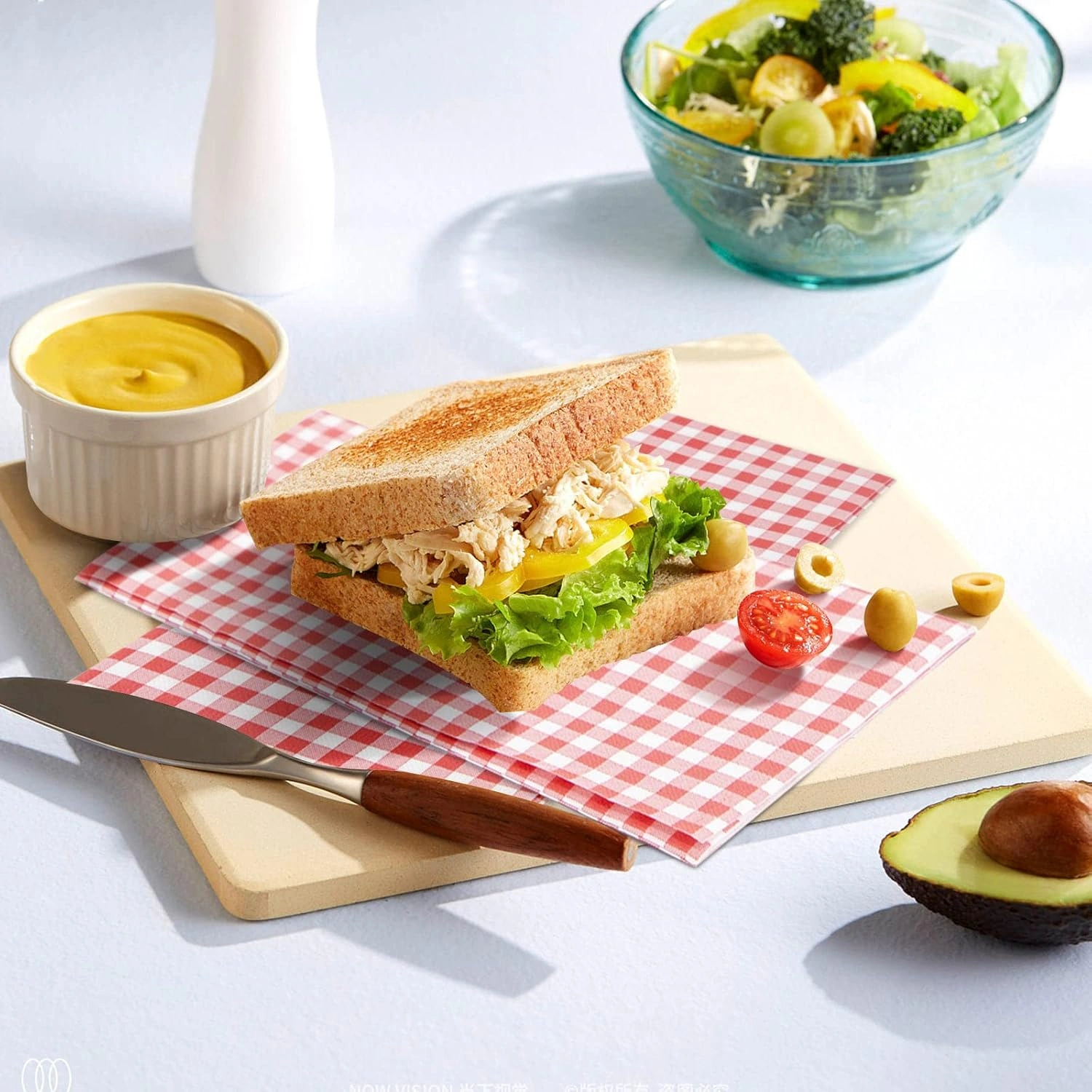 Red Gingham Paper Napkins — view 14