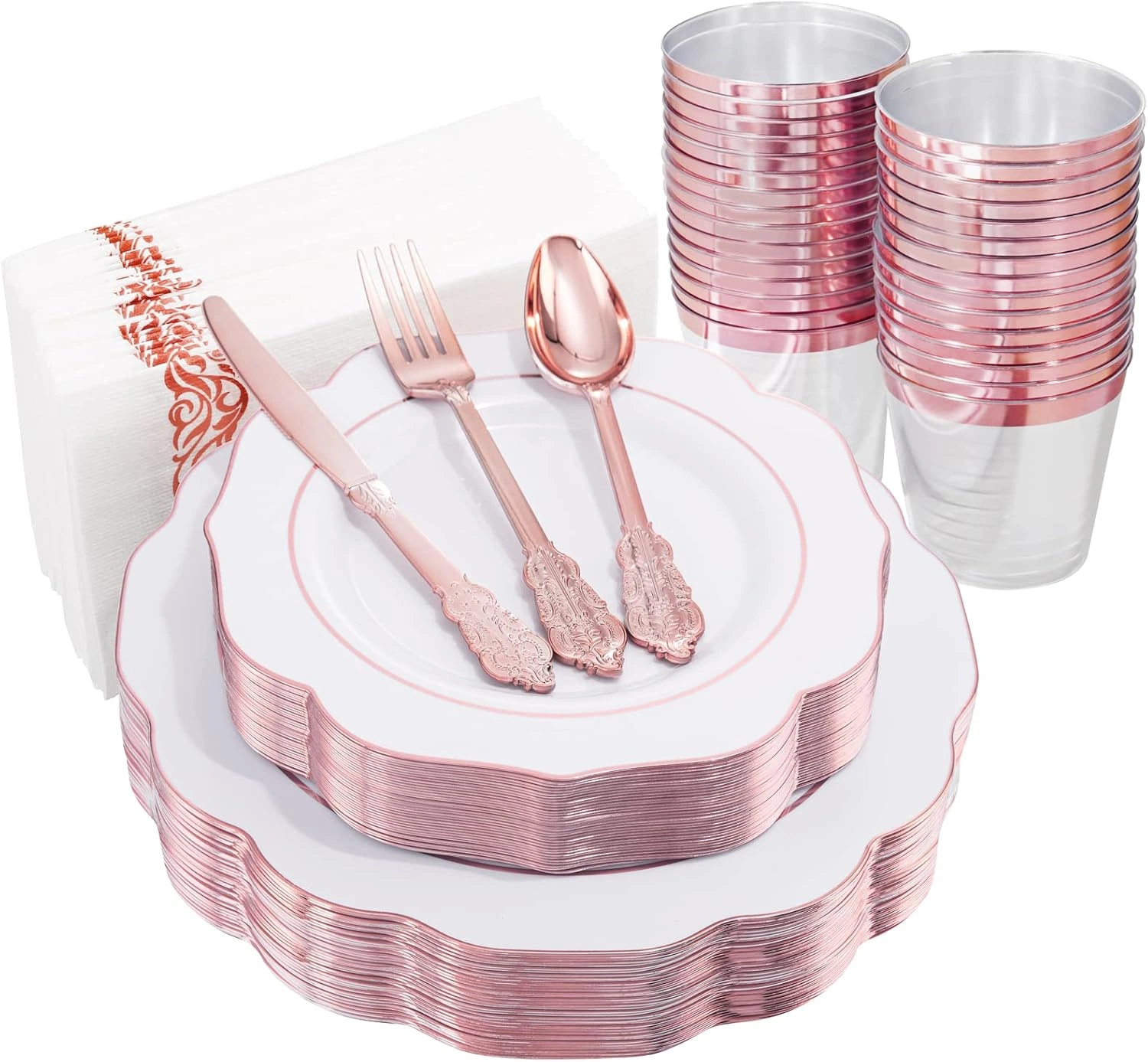 Rose Gold NOCCUR Plates with Disposable Silverware — view 8