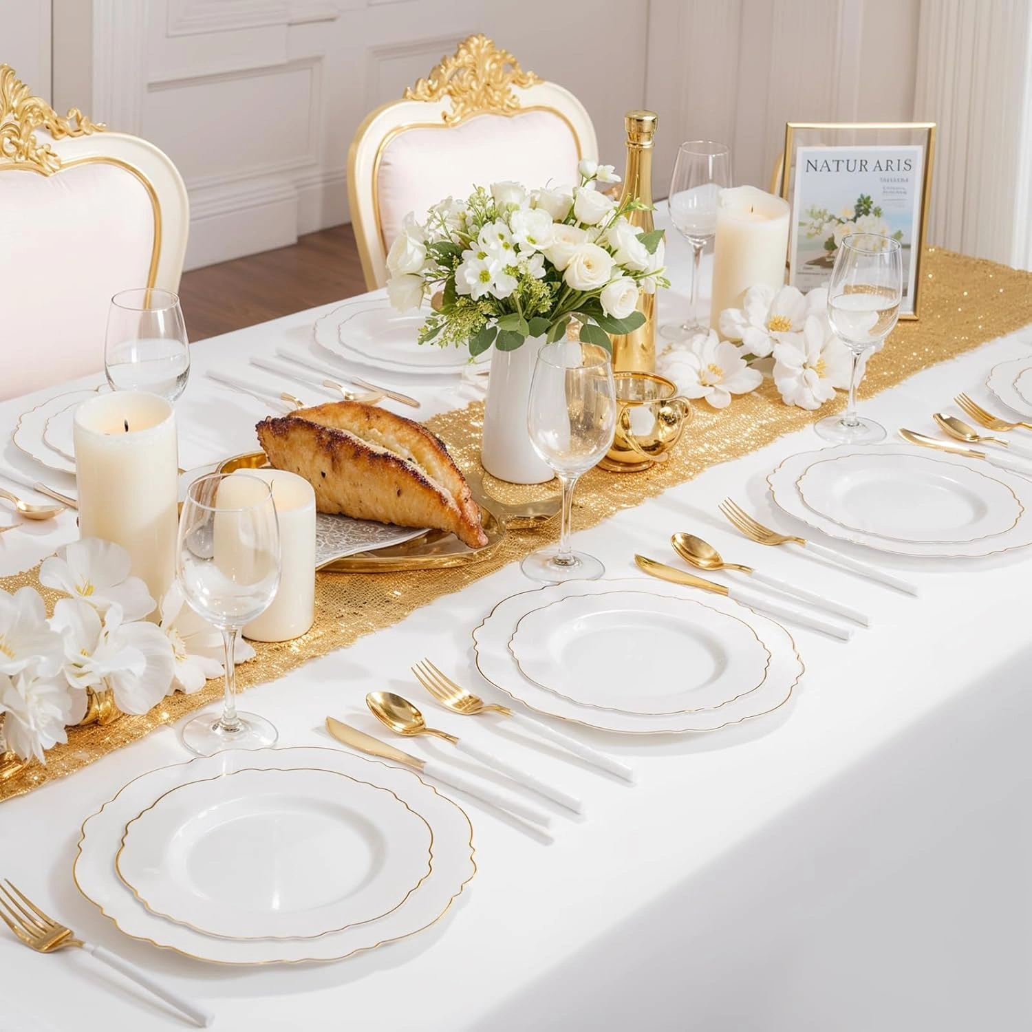 Gold Baroque Plastic Plates — view 11