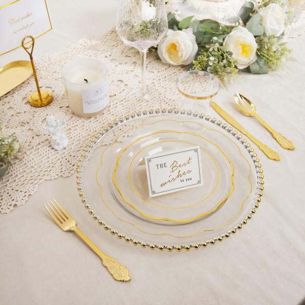 Clear Gold NOCCUR Plates with Disposable Silverware — view 12
