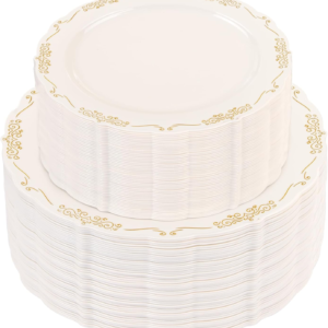 Ivory Gold U-QE Disposable Plates — view 11