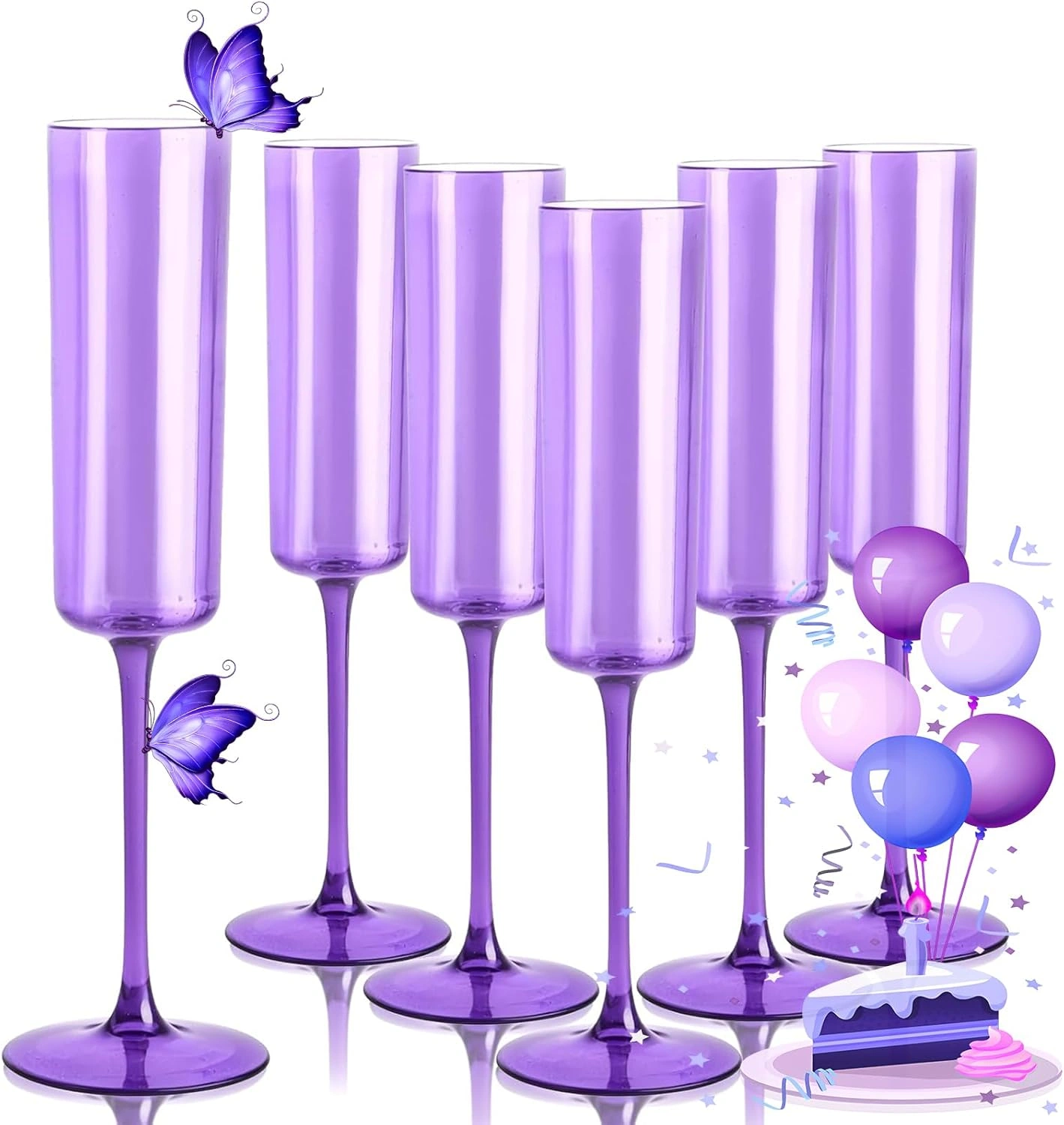 Purple YOUBET Champagne Flutes Plastic — view 11