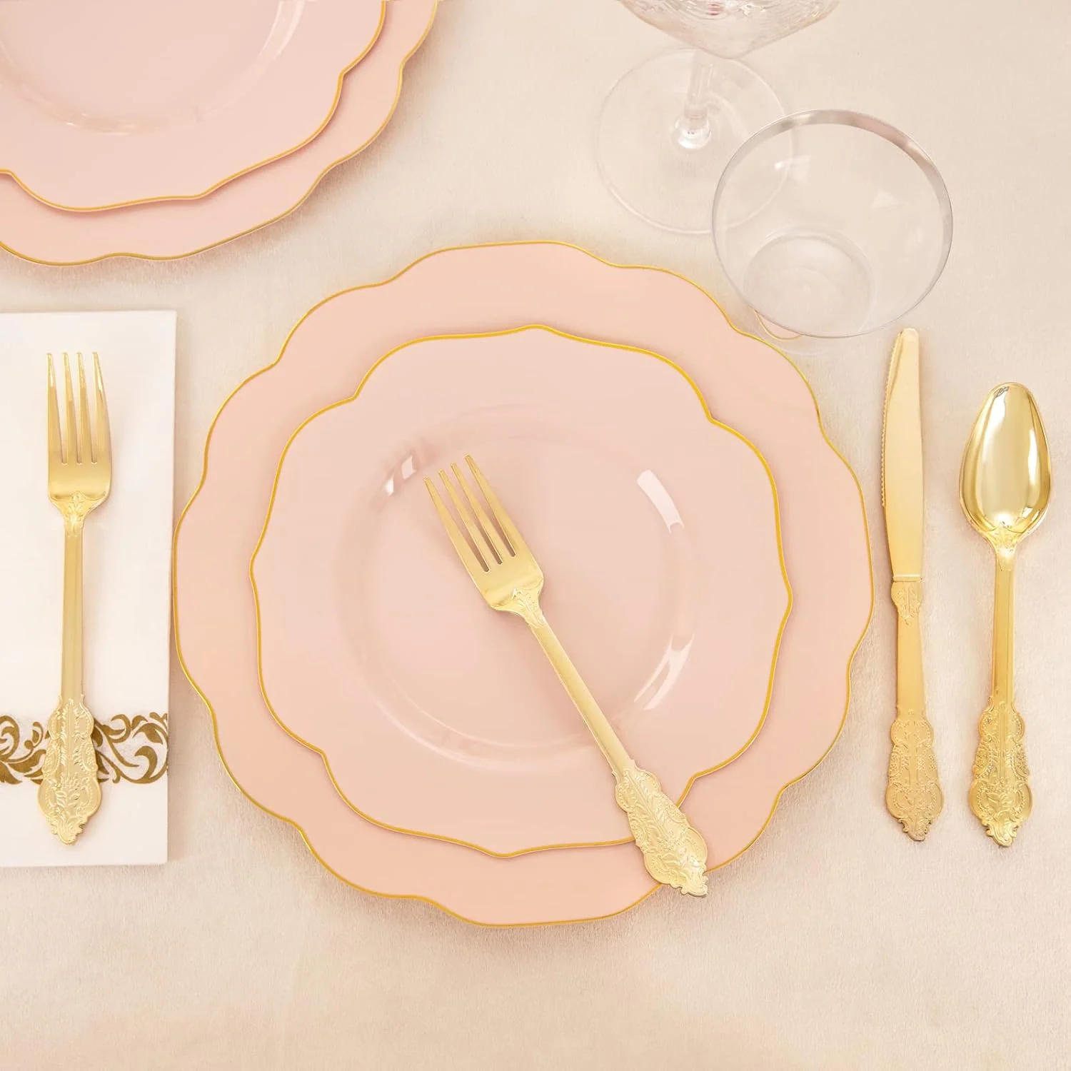 Pink NOCCUR Plates with Disposable Silverware — view 9