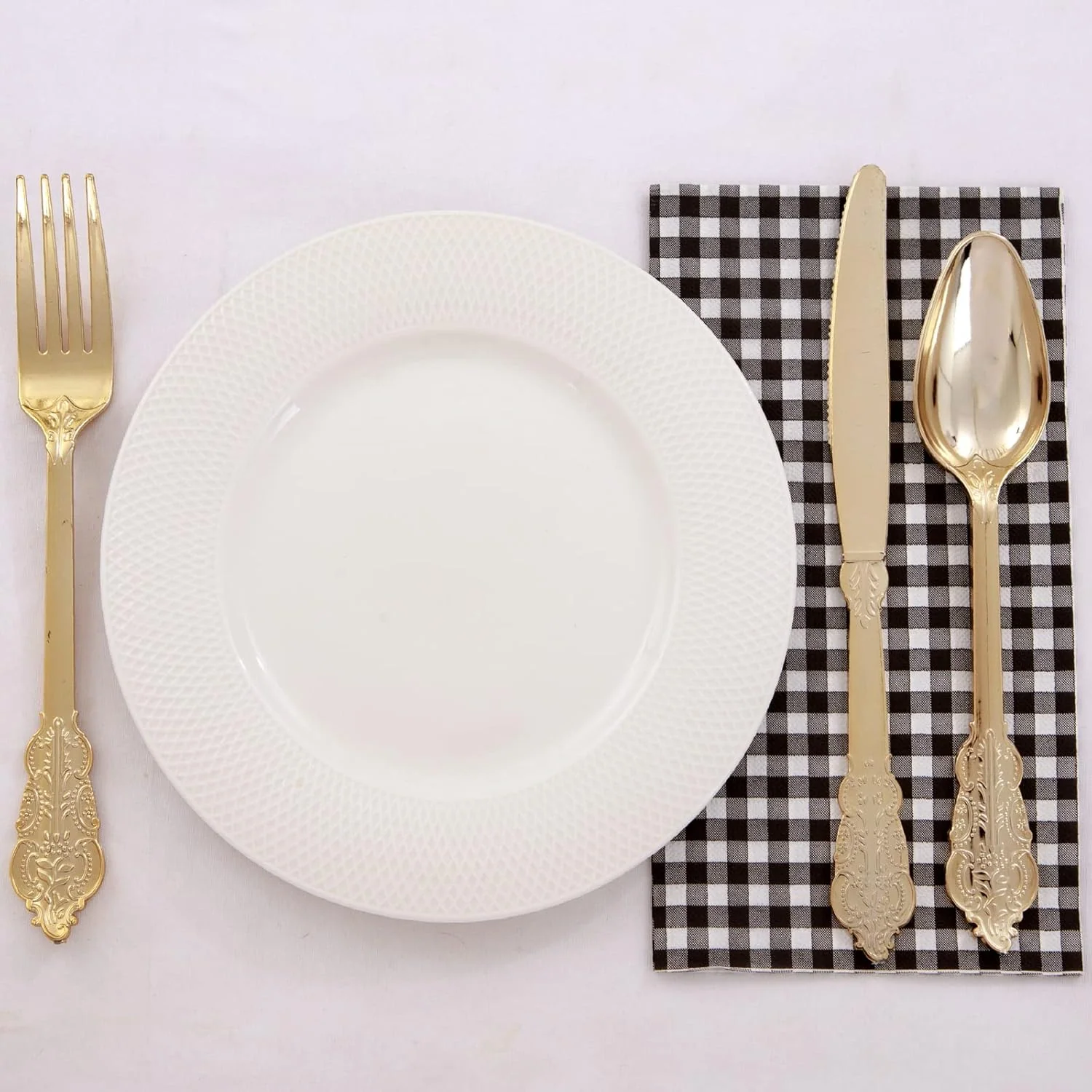 Black Gingham Paper Napkins — view 13