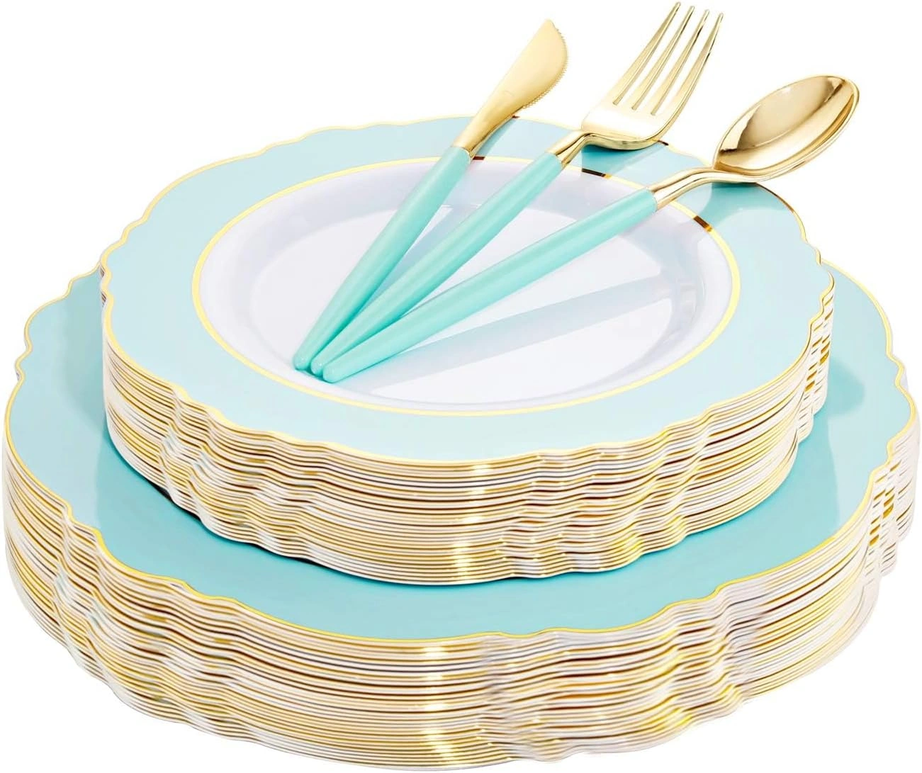 Mint Green Plates Disposable — view 11