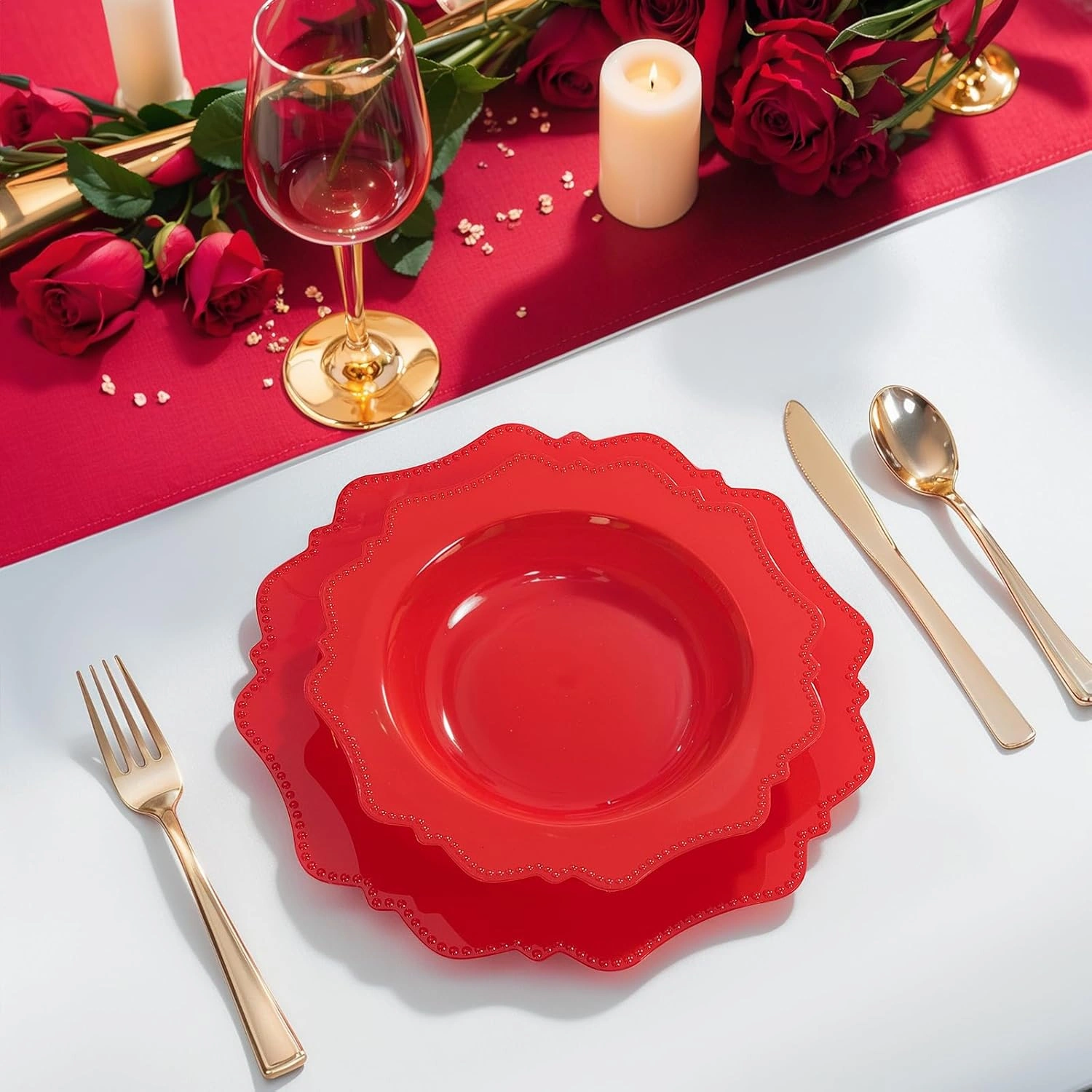Red Plastic Party Bowls () 12 Oz Disposable Soup/Salad Bowl — view 13