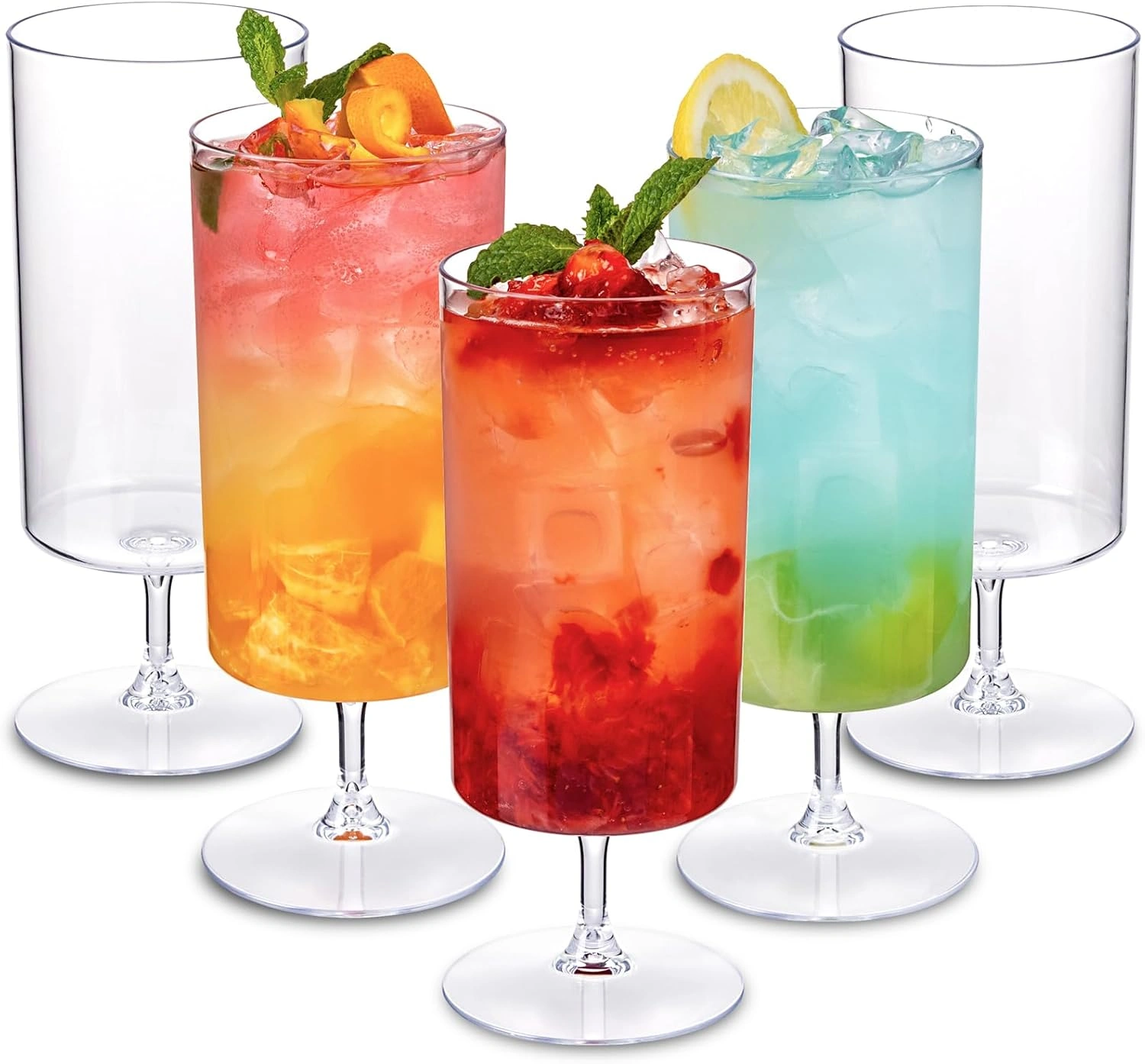 Clear Plastic Wine Goblets, Short Stem (14 oz, 12 Pack) — view 11