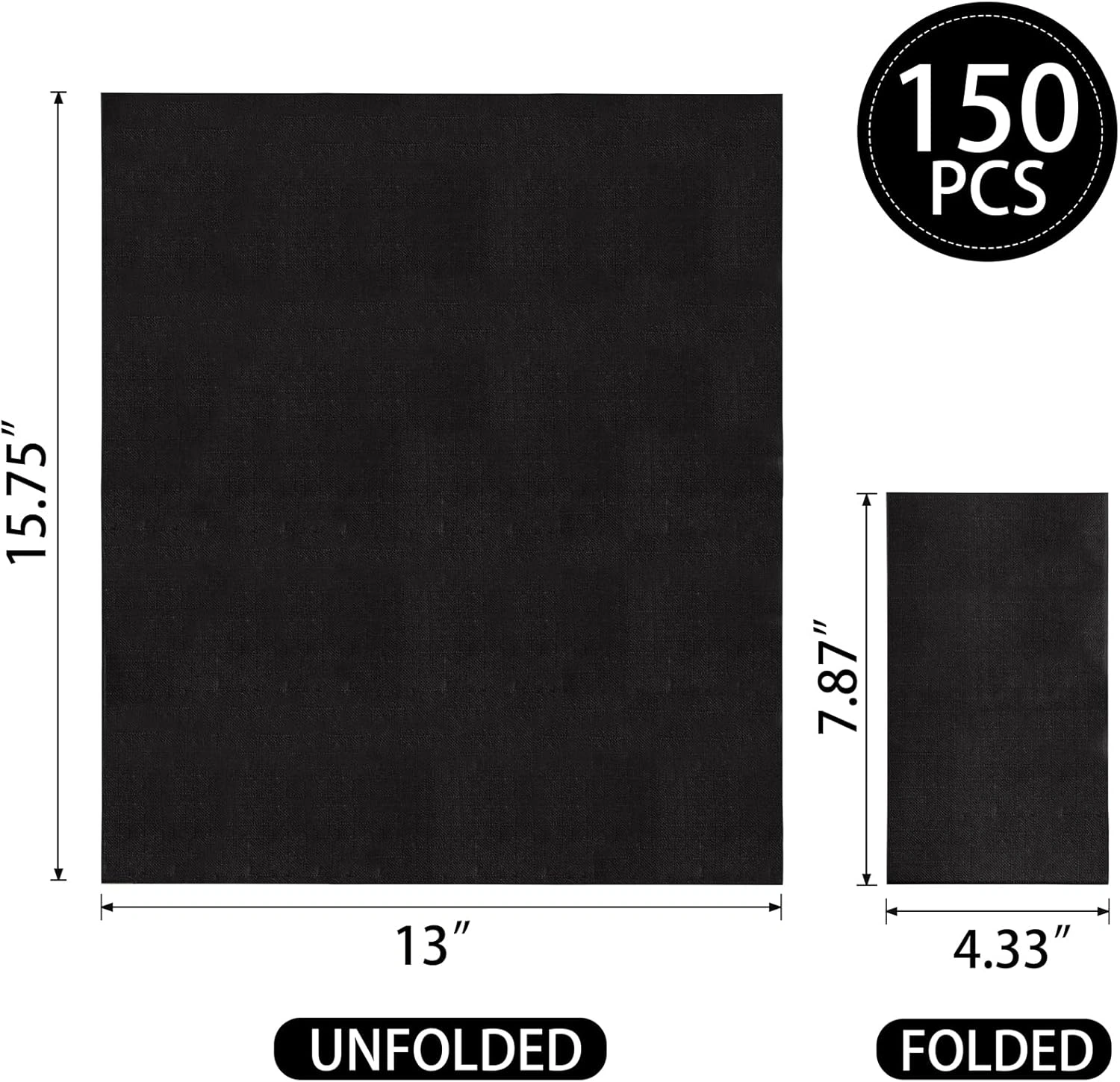 Black Napkins Disposable-3ply Paper Napkins Rim — view 12