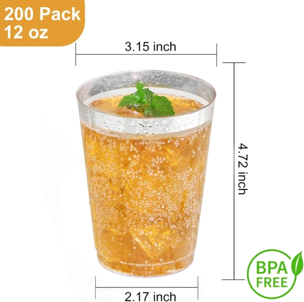 Silver Rim Plastic Cups — view 13