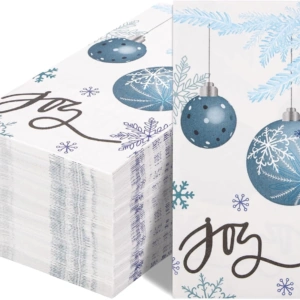 Blue X'mas Balls 100-Count 3-Ply disposable Napkins (100 Pieces) — view 10