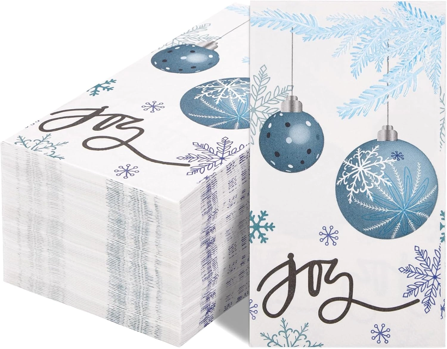 Blue X'mas Balls 100-Count 3-Ply disposable Napkins (100 Pieces) — view 10