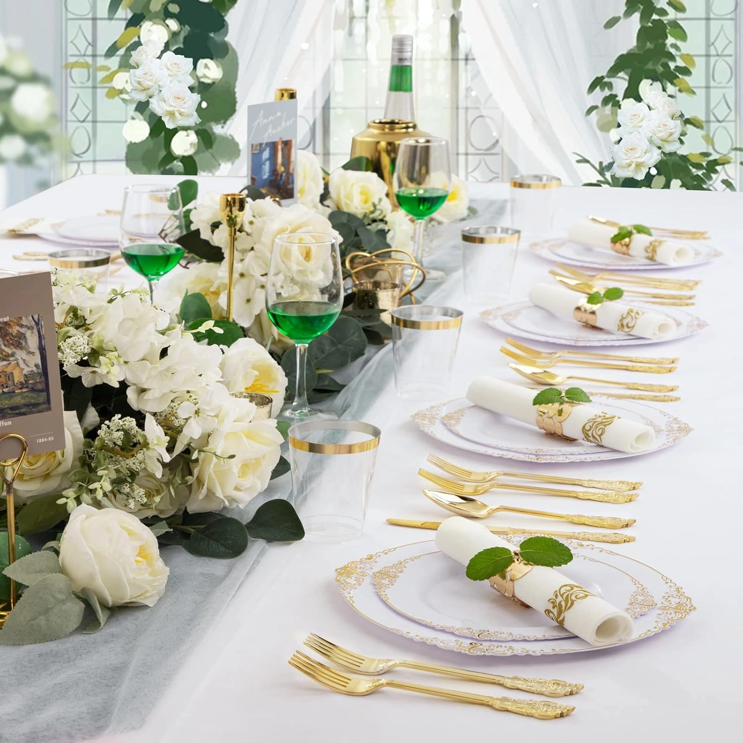 Gold Dinnerware Set for 25 Guests — view 14