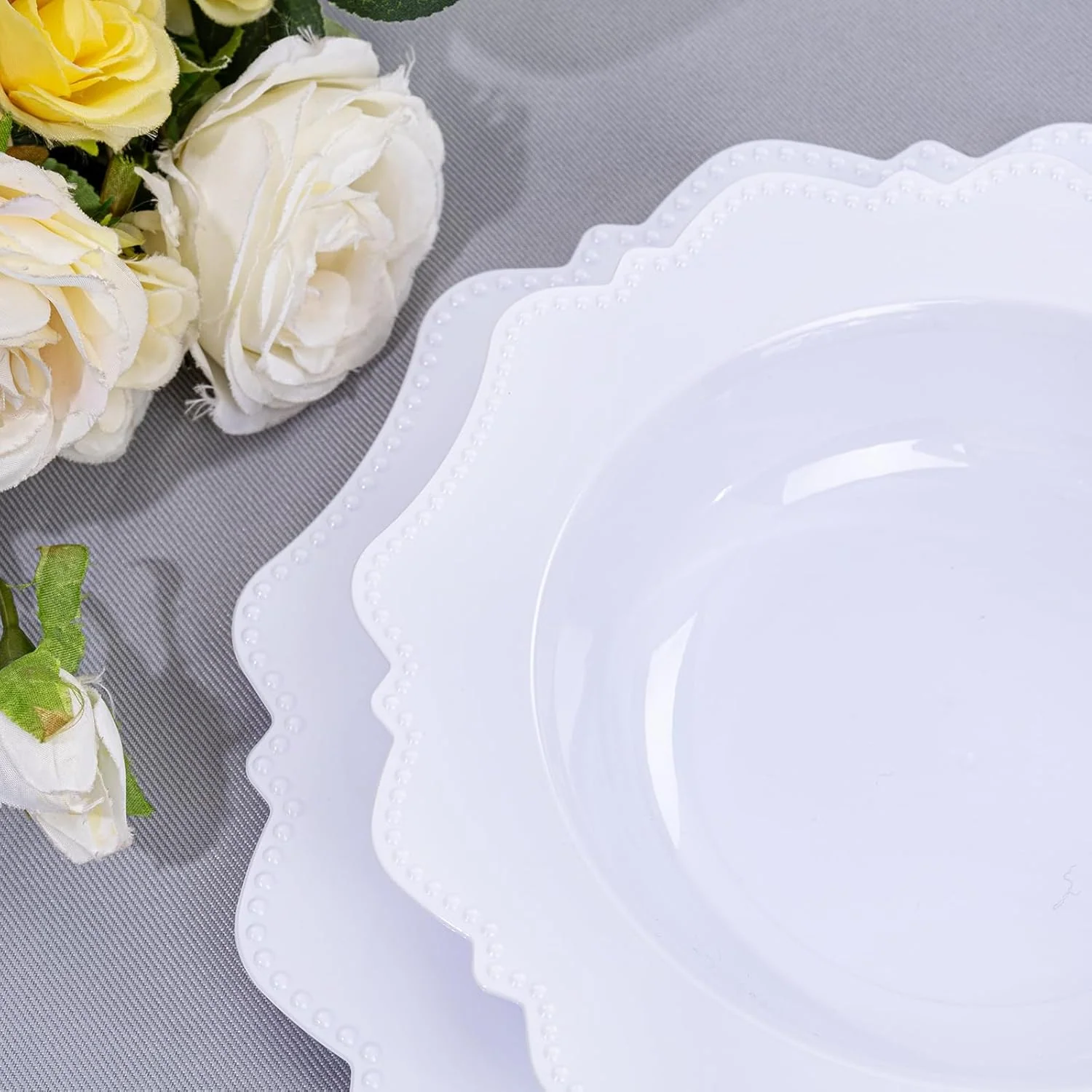 White Plastic Party Bowls () 12 Oz Disposable Soup/Salad Bowl — view 14