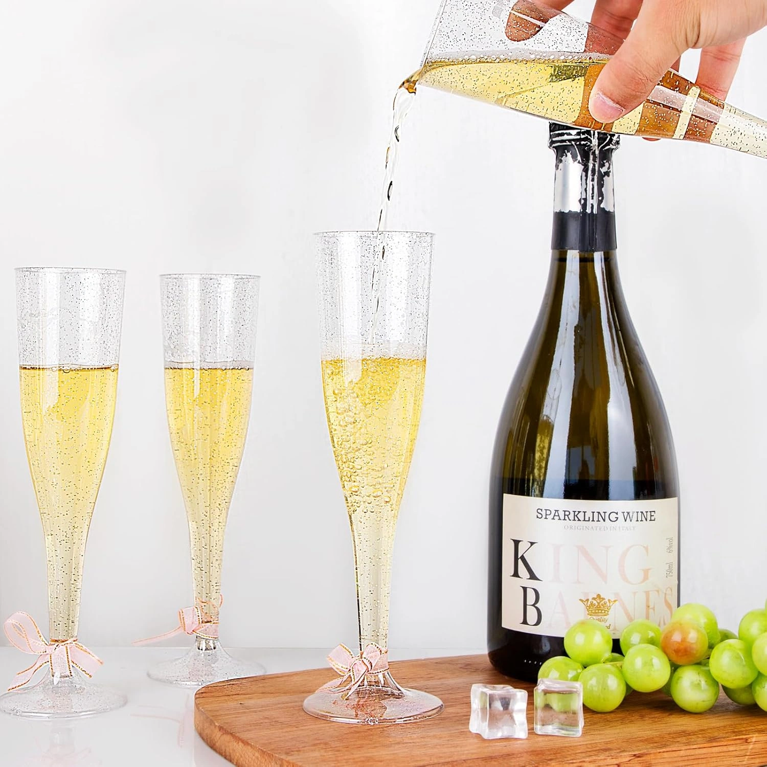 Silver Plastic Champagne Flutes — view 16