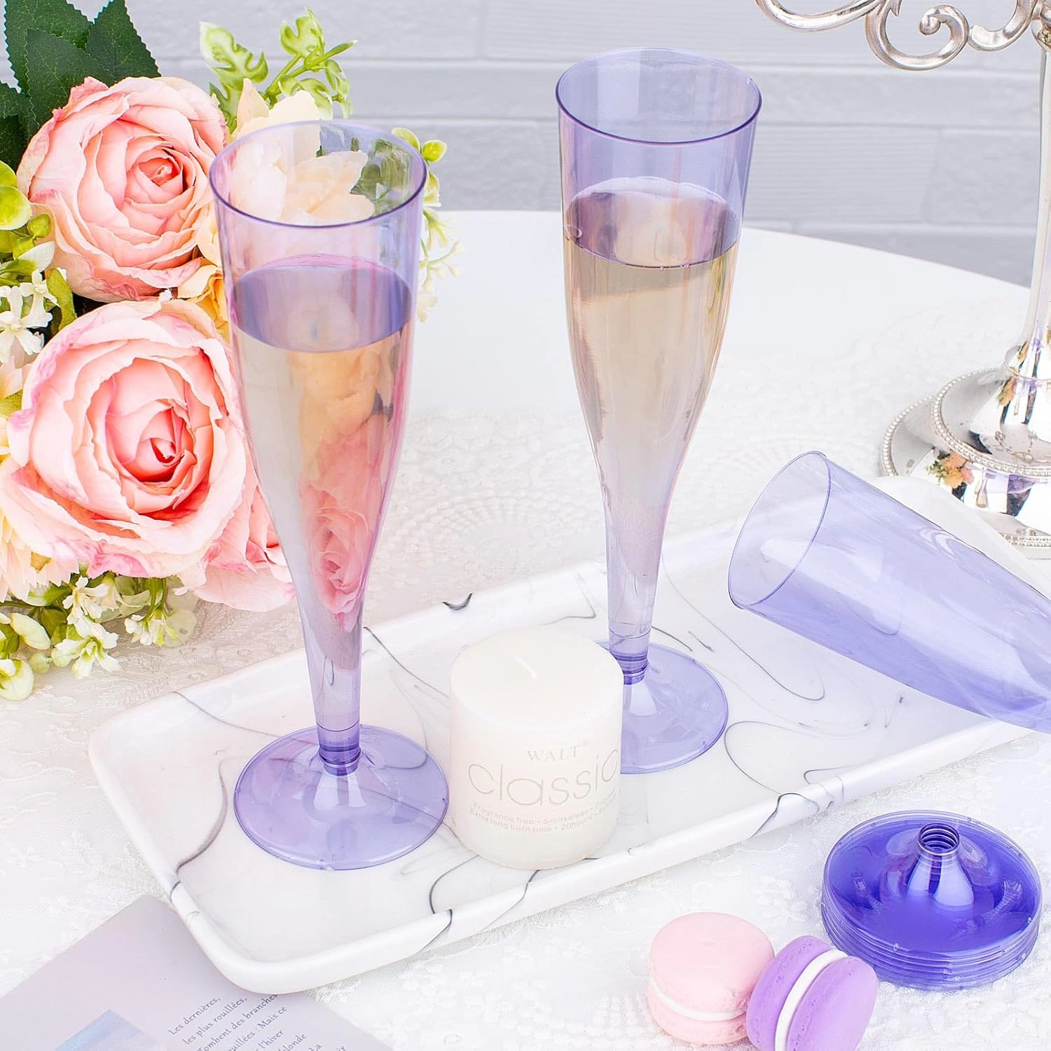 Clear Purple Plastic Champagne Flutes — view 14
