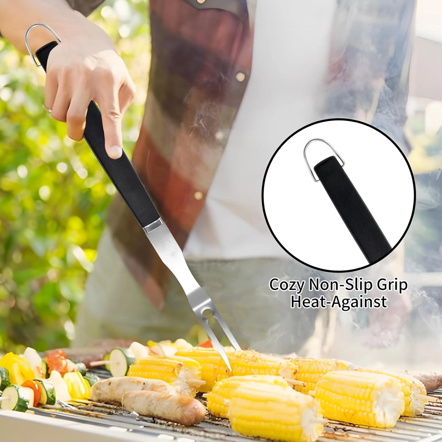 6pc Blackstone Griddle Accessories Upgraded Barbecue Presses Flat Top Grill Tools for Camp Chef Griddle Cover Salt and Pepper Shakers Grill Black Tools Set Enlarged Spatula Gift Set (6 Pieces) — view 15