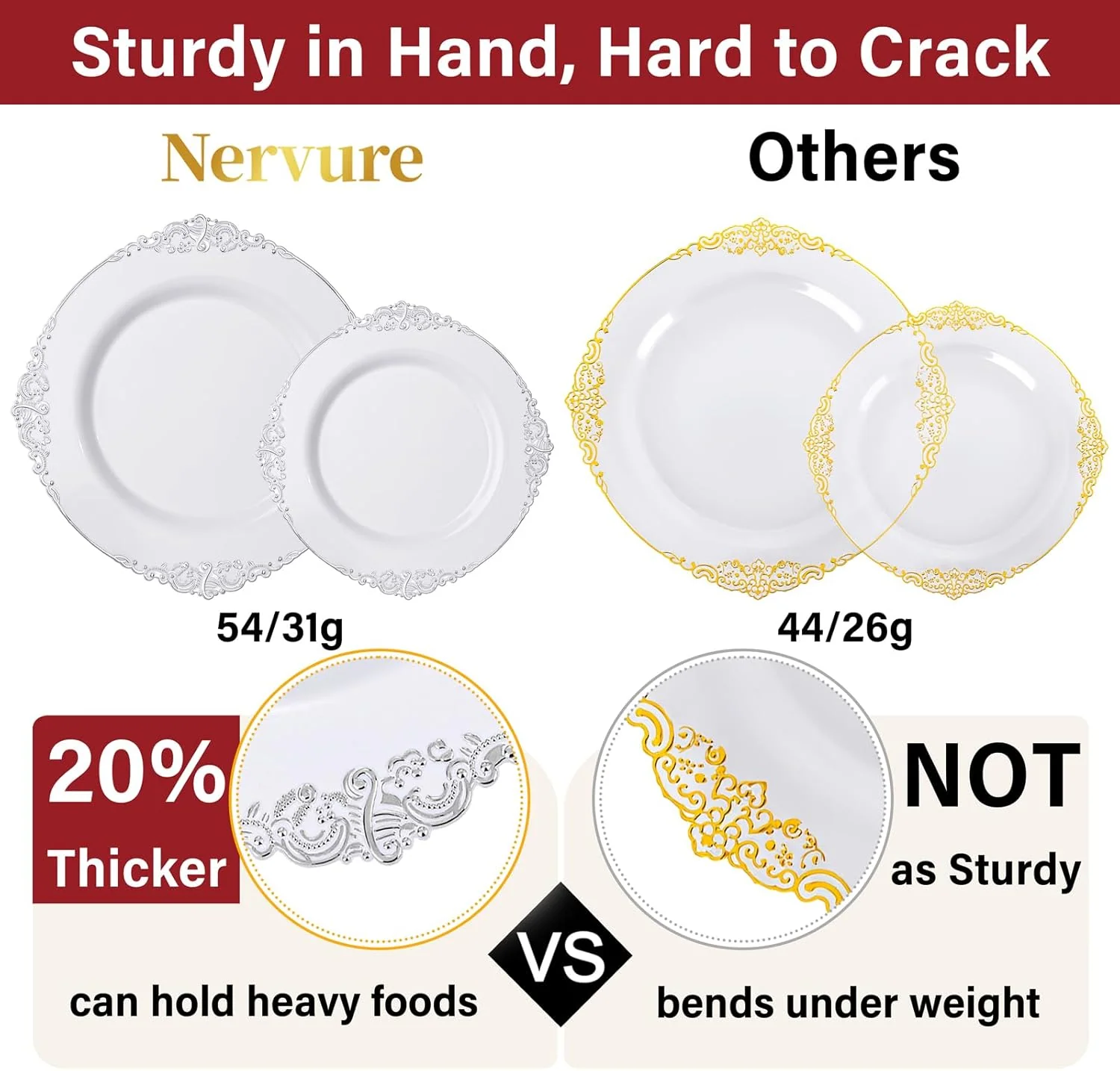 Silver & White Dinnerware Set for 25 Guests — view 14