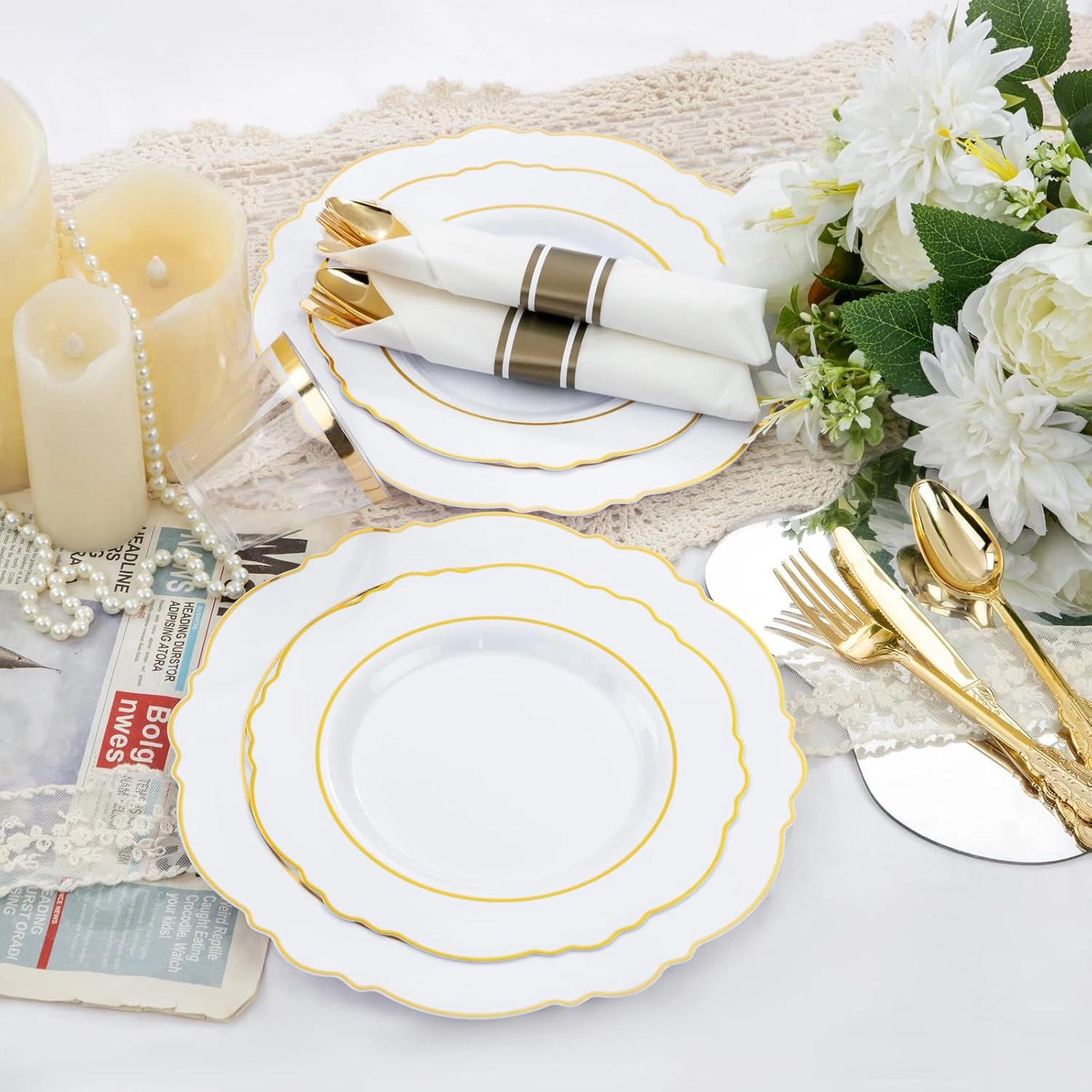 Gold Liacere Plates Disposable — view 13