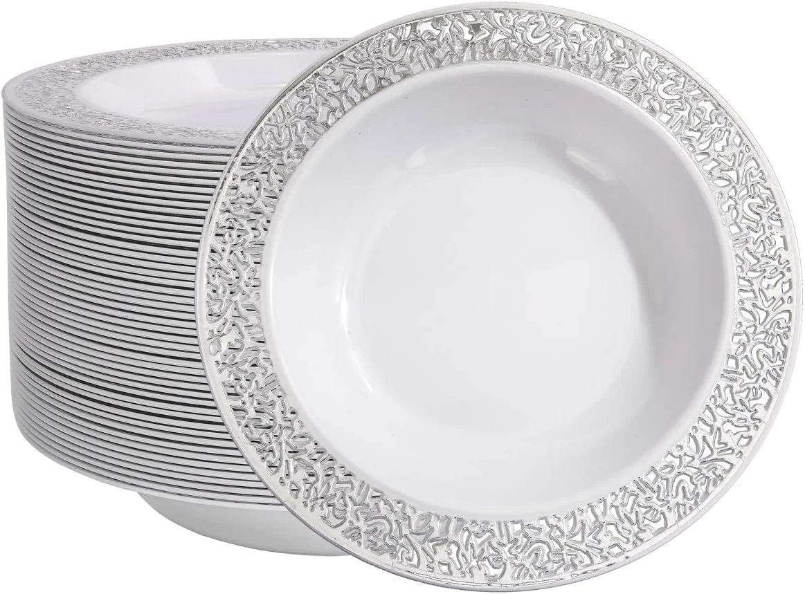 Silver Plastic Soup Bowls 12 oz — view 8