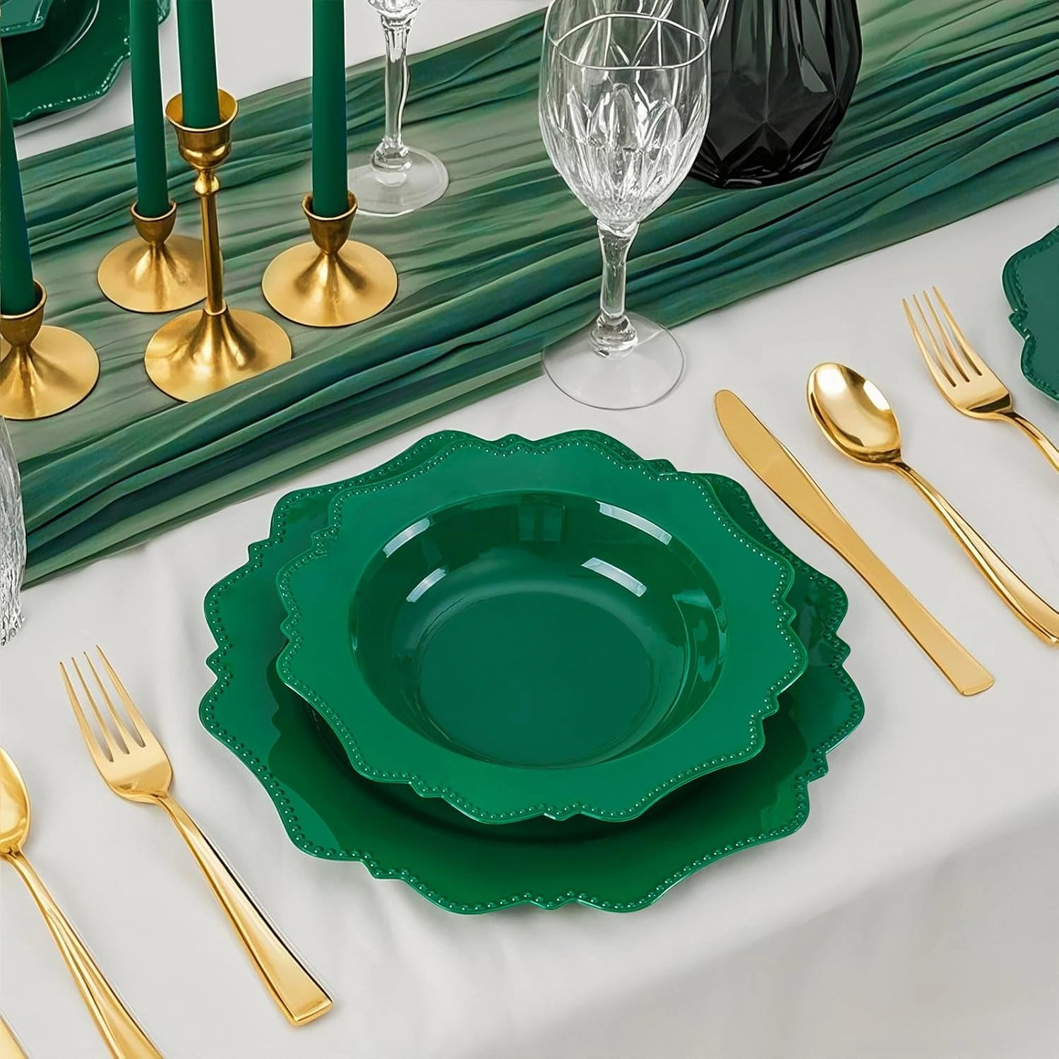 Green Plastic Party Bowls () 12 Oz Disposable Soup/Salad Bowl — view 15