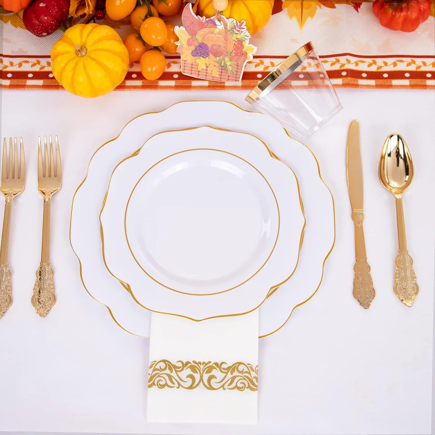 Gold NOCCUR Plates with Disposable Silverware — view 12
