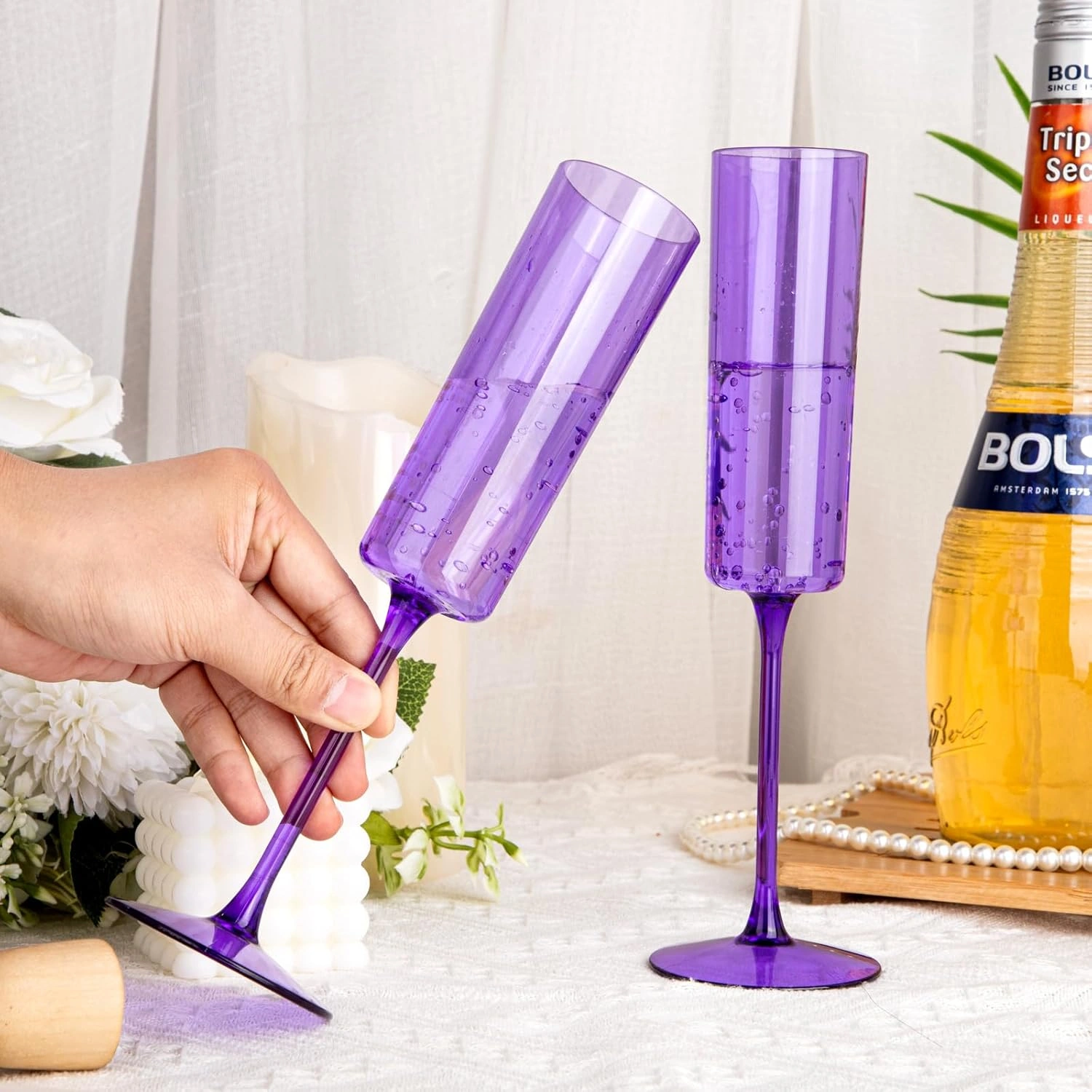 Purple YOUBET Champagne Flutes Plastic — view 12
