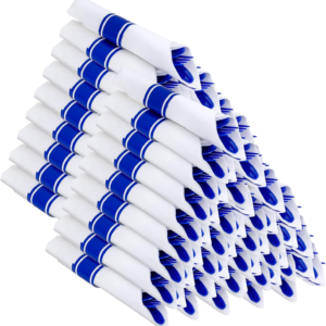 Blue Classic Pre Rolled Plastic Silverware Sets — view 11