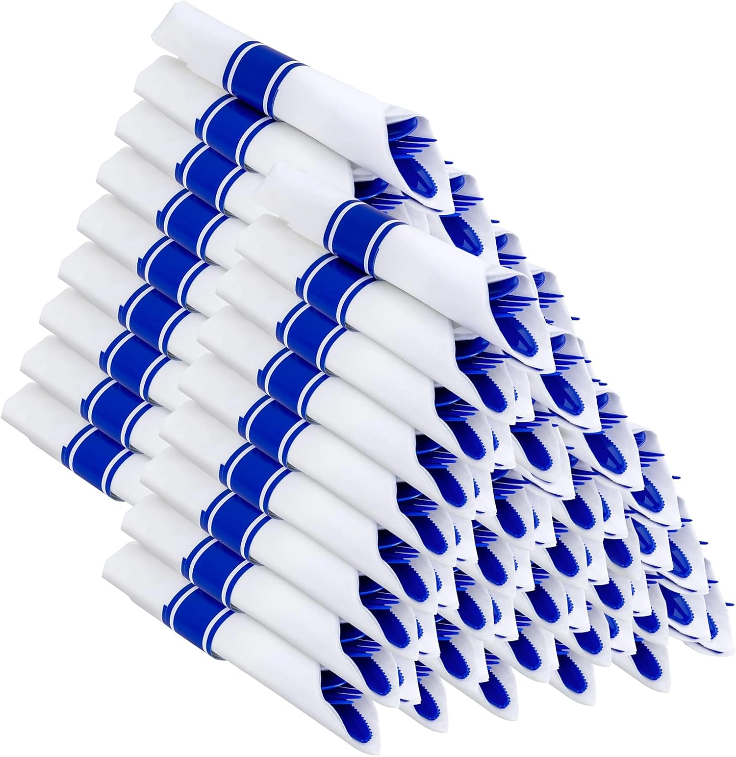 Blue Classic Pre Rolled Plastic Silverware Sets — view 11