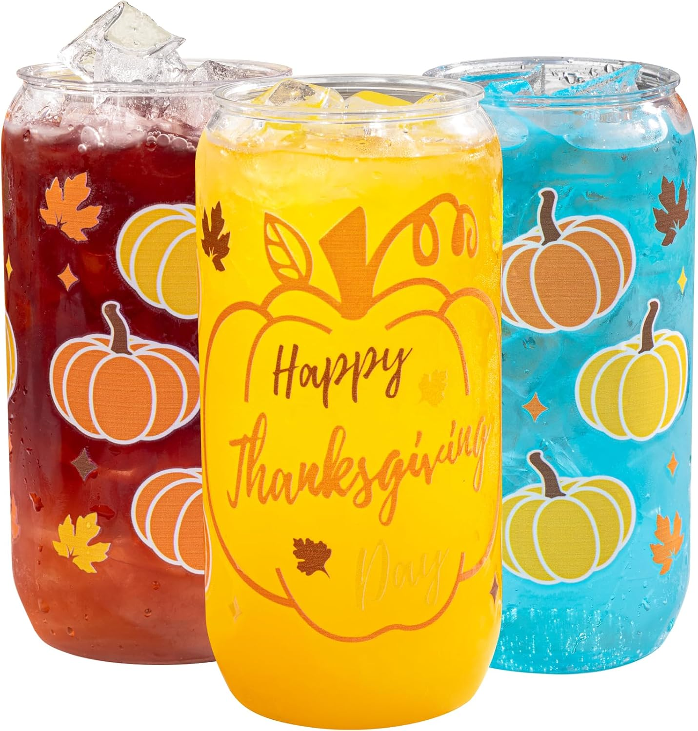 Happy Thanksgiving Print Can Shaped Cups (16 oz, 20 Pack) — view 11