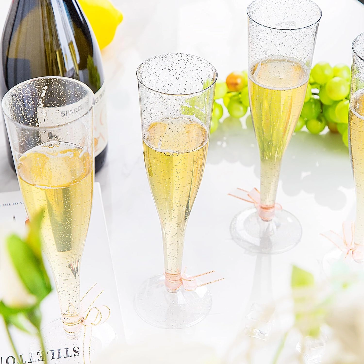 Silver Plastic Champagne Flutes — view 14