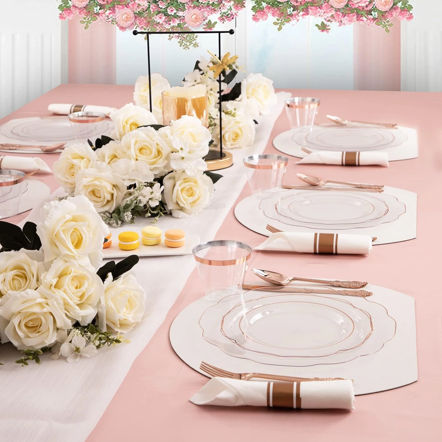 Clear Rose Gold NOCCUR Plates with Disposable Silverware — view 13