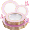 Clear Pink With Gold Rim