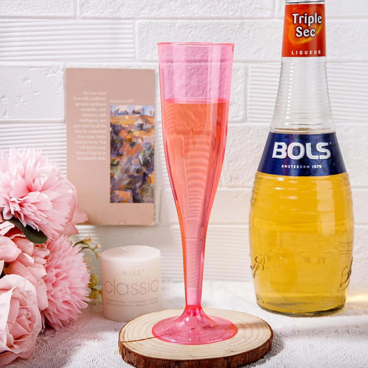 Clear Pink Plastic Champagne Flutes — view 14