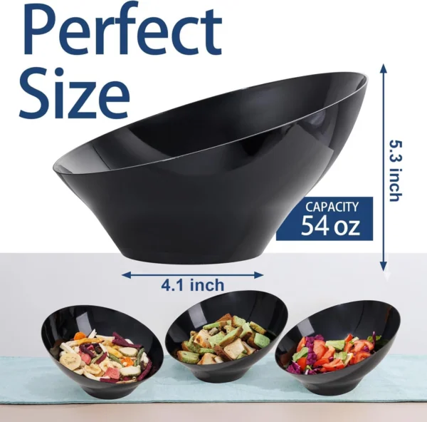 Black Plastic Serving Bowls — view 12