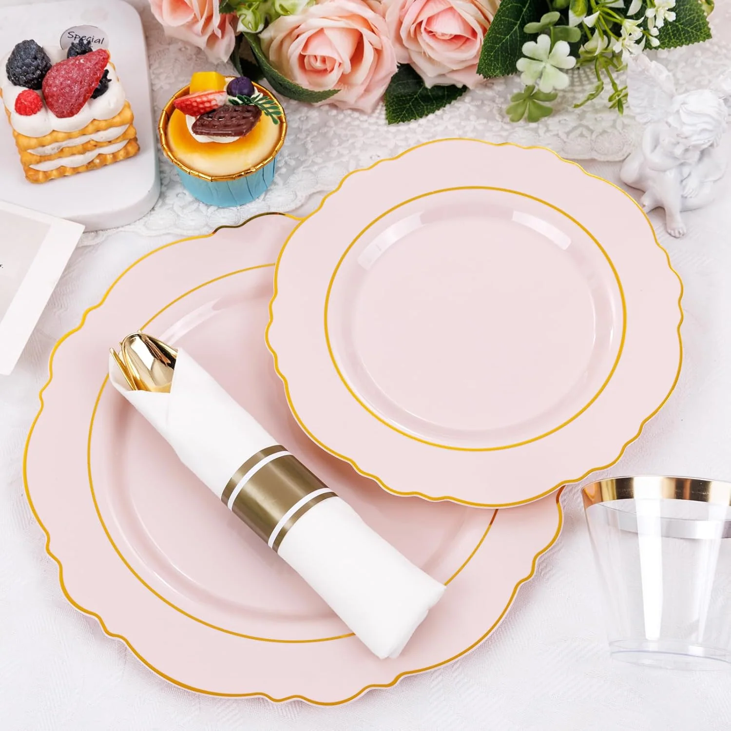 Pink Liacere Plates Disposable — view 13
