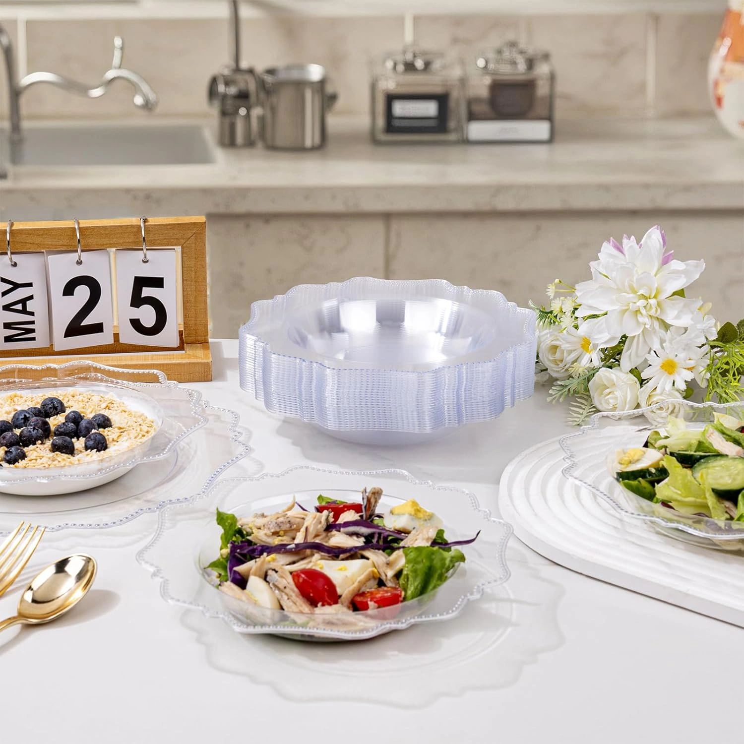 Clear Plastic Party Bowls () 12 Oz Disposable Soup/Salad Bowl — view 12