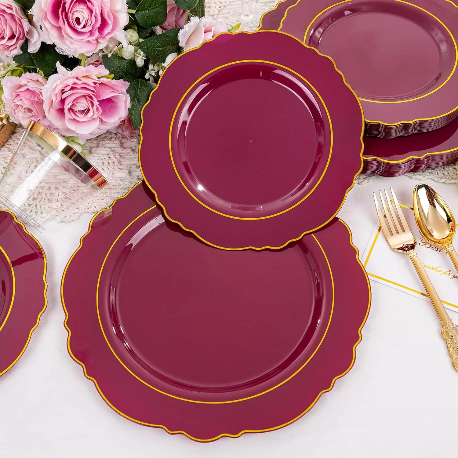 Red Liacere Plates Disposable — view 11