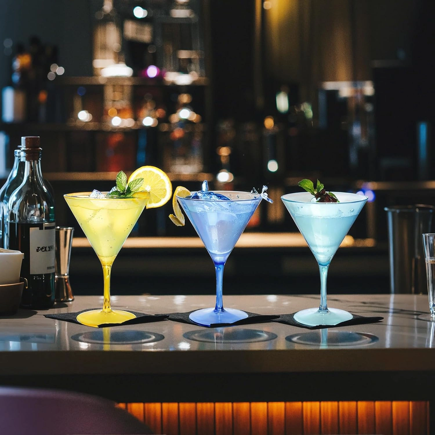 Colorful Liacere Martini Glasses Set of 6-11 oz Plastic Martini Cocktail Glasses with Stem-Reusable Cocktail Glasses for Bar,Margarita,Whiskey,Gin,Tequila,BPA-Free — view 10