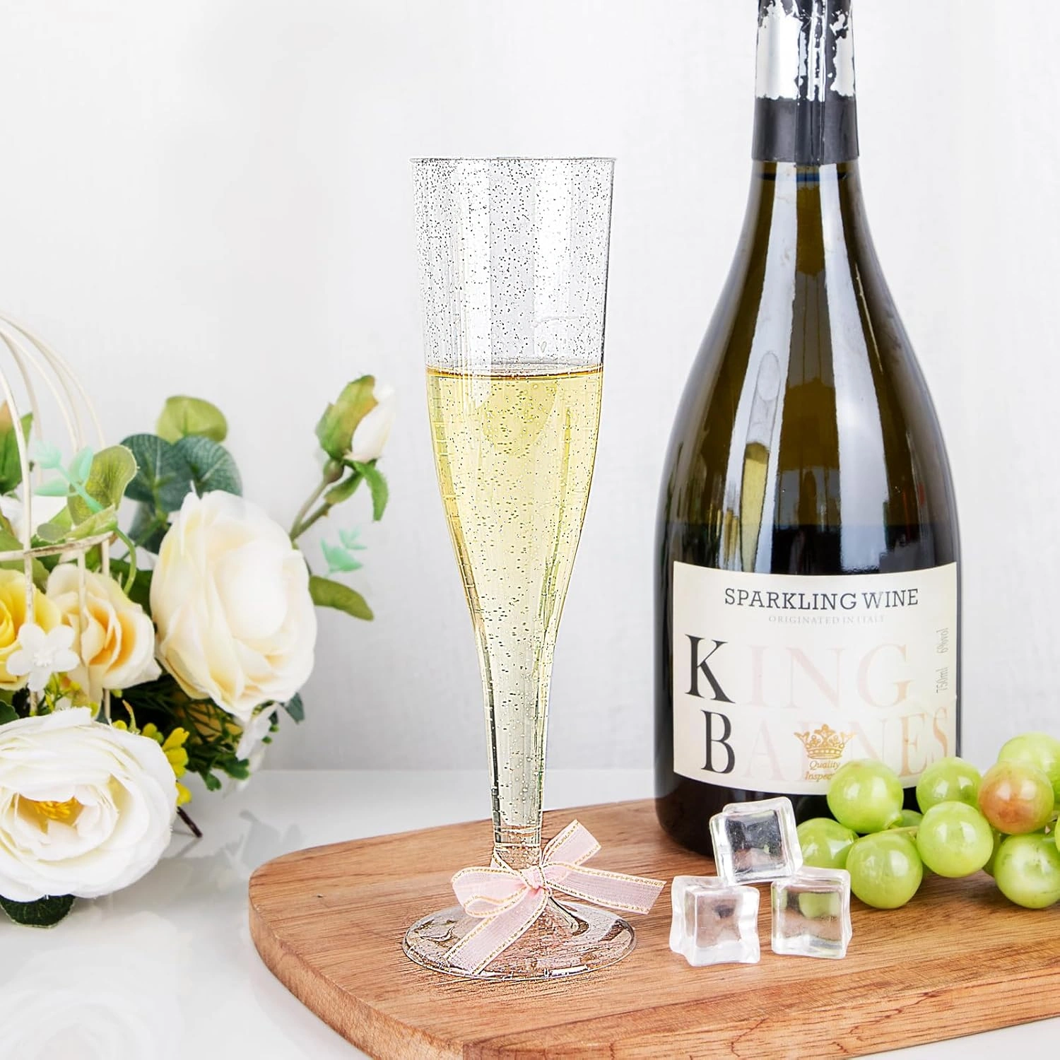 Silver Plastic Champagne Flutes — view 12