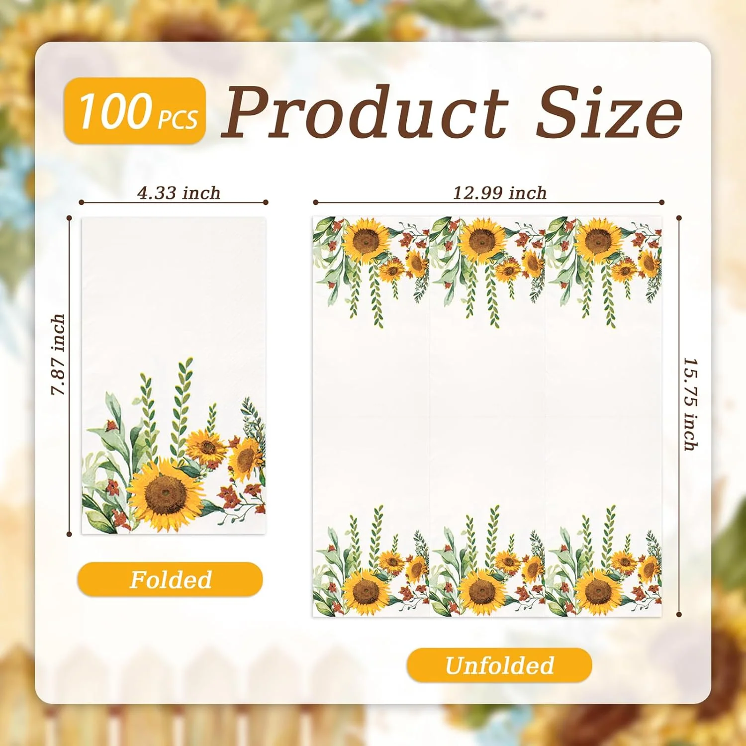 Sunflower Paper Napkins — view 11