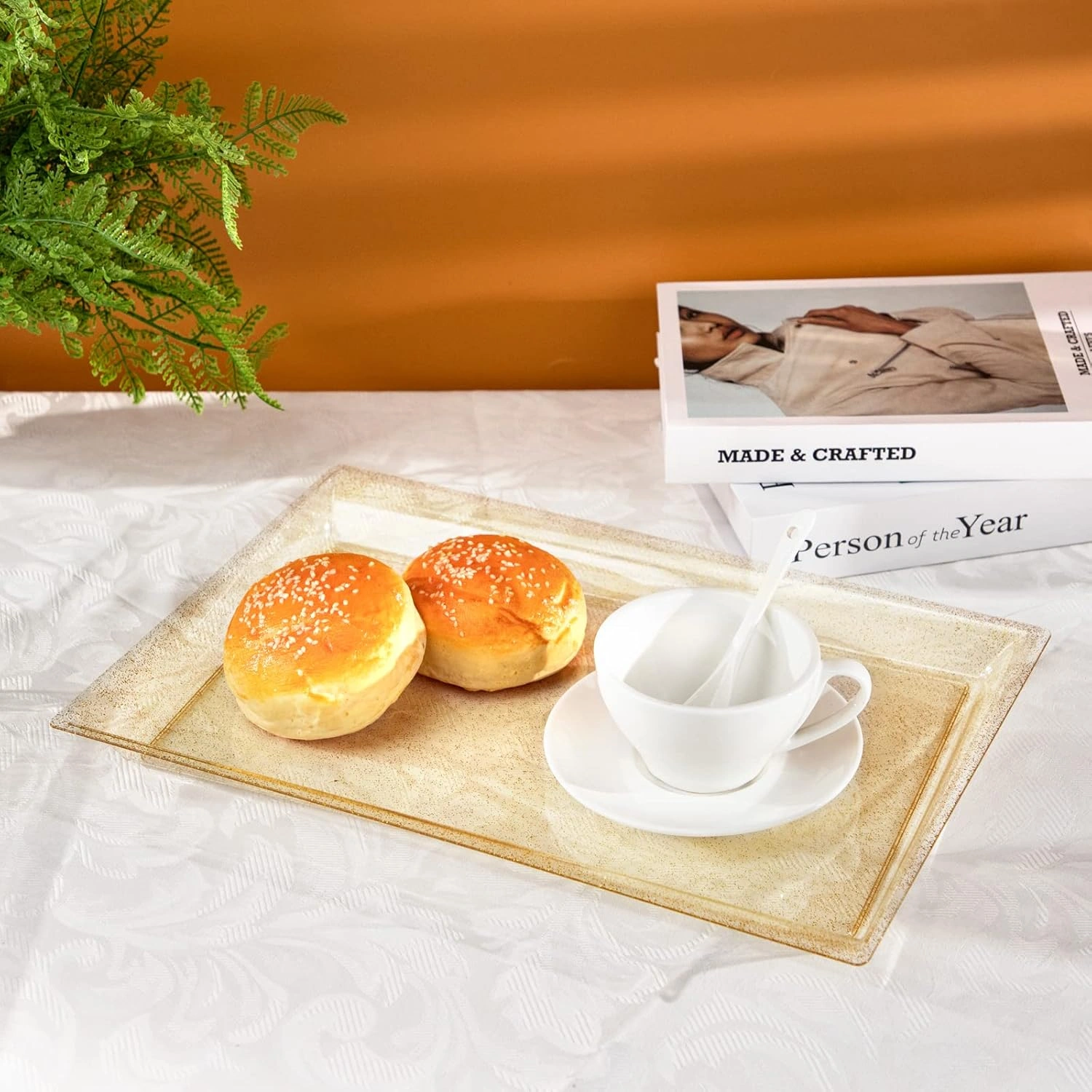 Gold Glitter Plastic Serving Tray — view 12