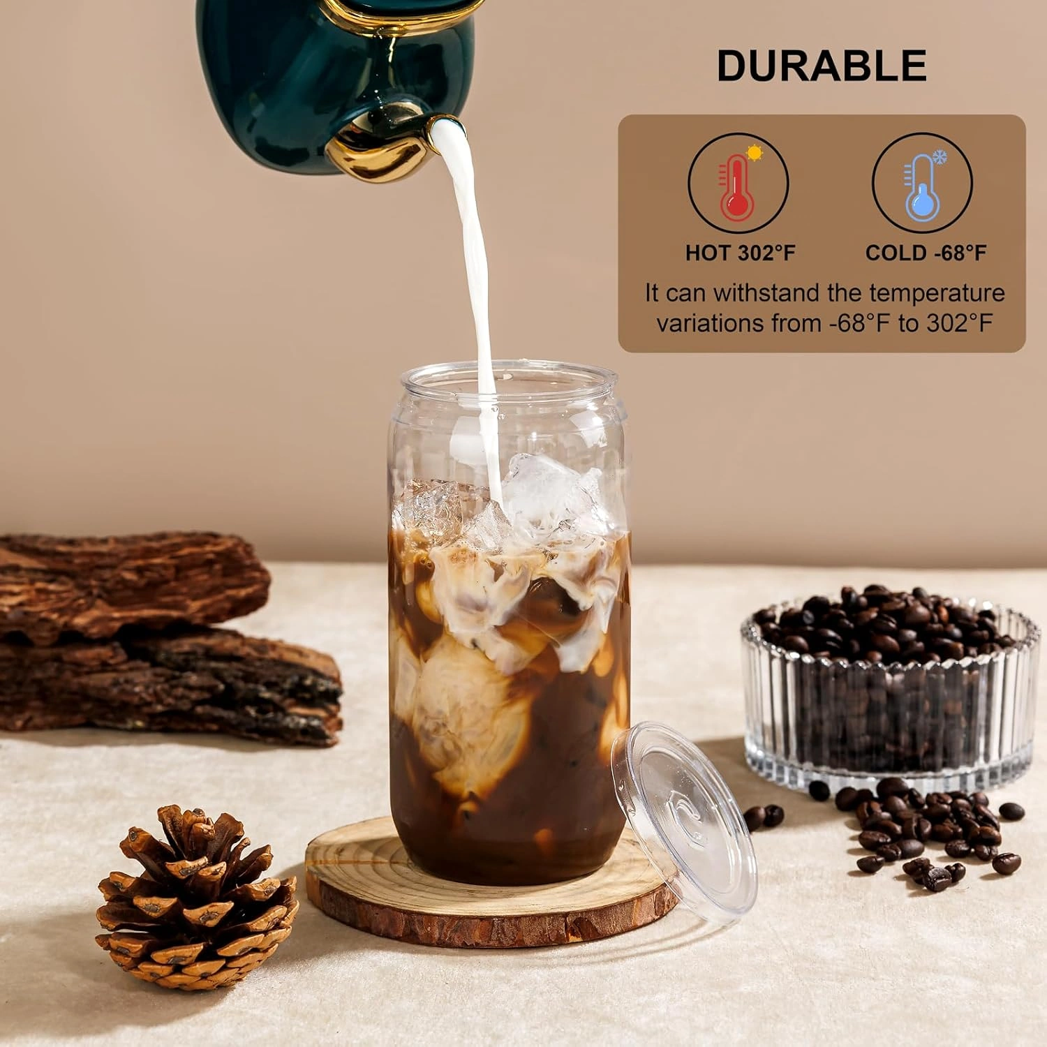 Clear Can Shaped Cups with Lids & Straws (16 oz, 20 Pack) — view 12