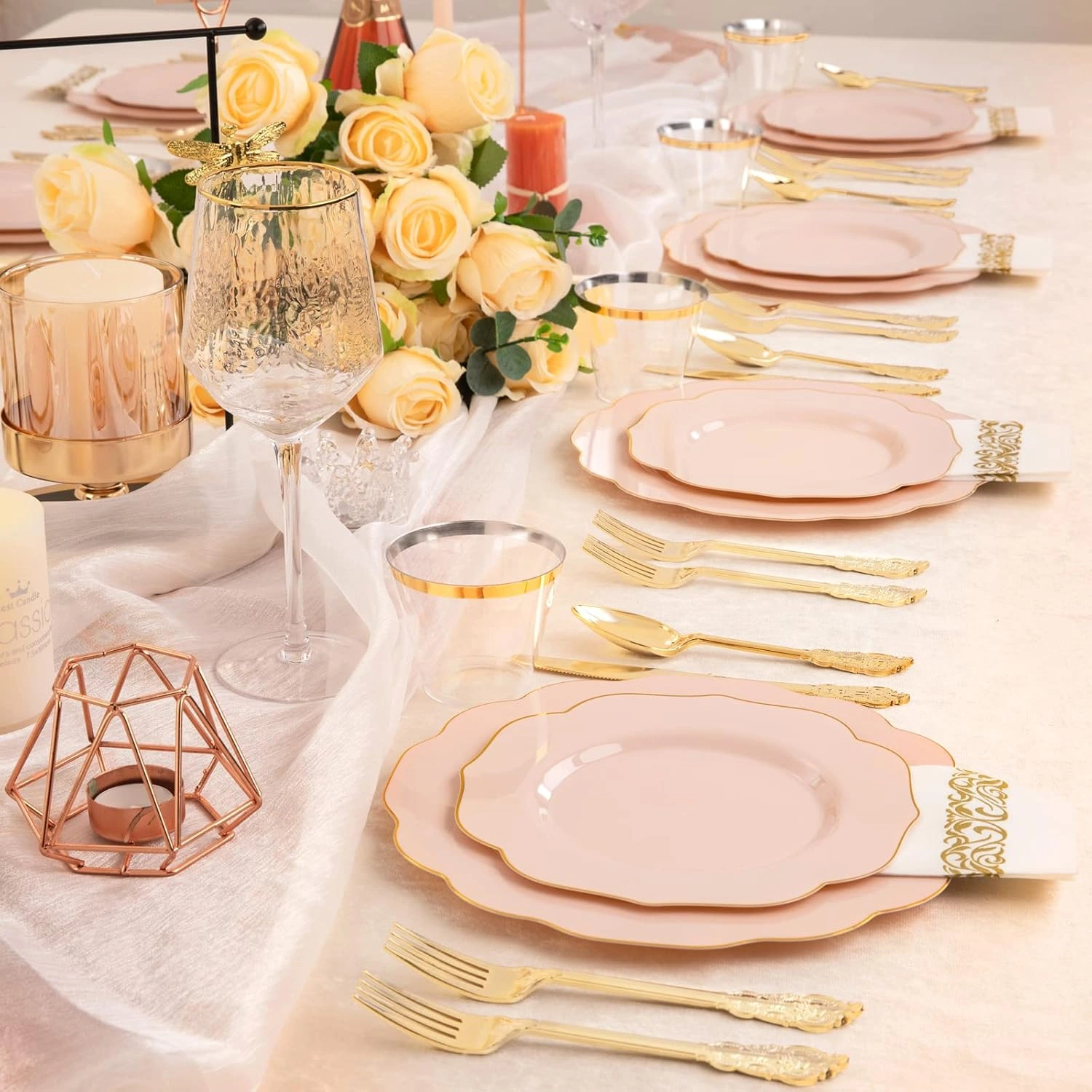 Pink NOCCUR Plates with Disposable Silverware — view 13