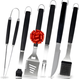 6pc Blackstone Griddle Accessories Upgraded Barbecue Presses Flat Top Grill Tools for Camp Chef Griddle Cover Salt and Pepper Shakers Grill Black Tools Set Enlarged Spatula Gift Set (6 Pieces) — view 10