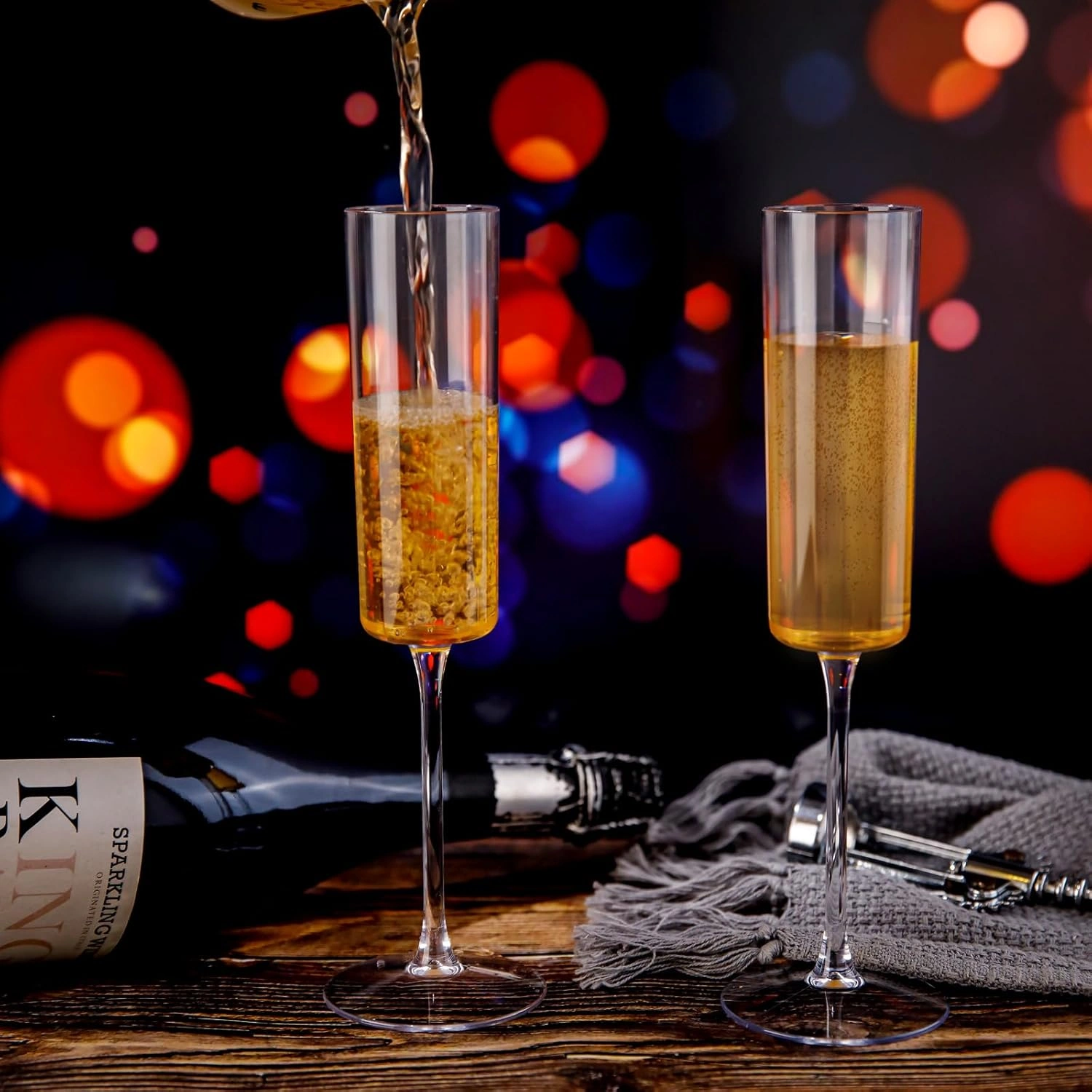 Disposable Champagne Glasses, Clear & Stylish (6 oz, 12 Pack) — view 15