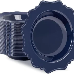 Navy Blue Plastic Party Bowls () 12 Oz Disposable Soup/Salad Bowl — view 11