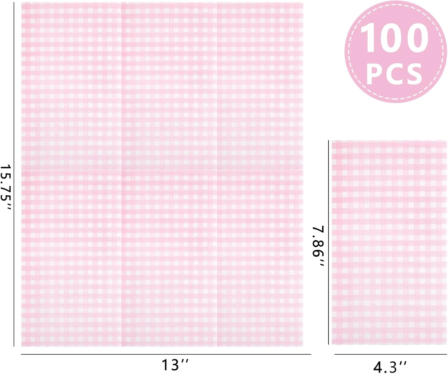 Pink Gingham Paper Napkins — view 11