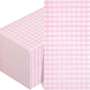 Pink Gingham Paper Napkins — view 9